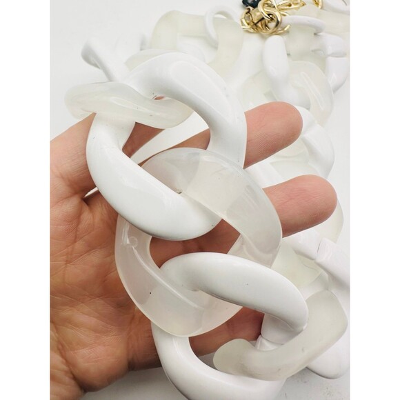 Alisha D chunky acrylic chain Necklace 20” made in Italy - Picture 3 of 5